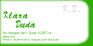 klara duda business card